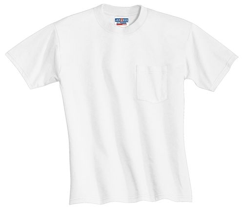 JERZEES - Dri-Power 50/50 Cotton/Poly Pocket T-Shirt. 29MP Memphis Stone image thumbnail