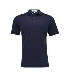 Image of Peter Millar Solid Performance Jersey Sean Self-Collar Golf Polo