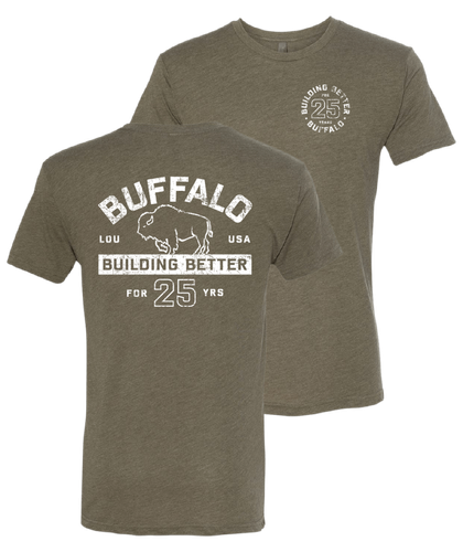 Building Better for 25 Years Tee - Military Green image thumbnail
