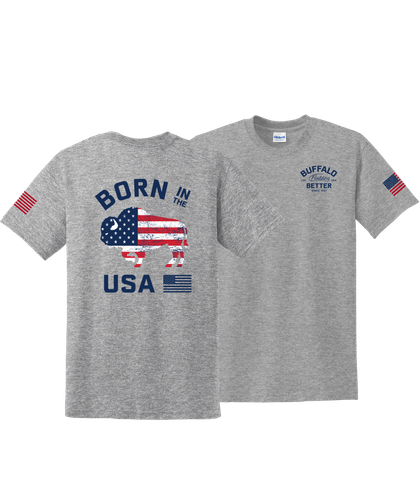 Buffalo Construction Patriotic Born in the USA image thumbnail