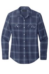 Image of Port Authority Women's Long Sleeve Ombre Plaid Shirt LW672