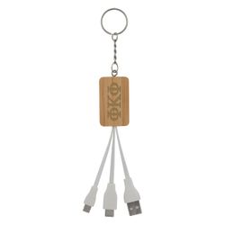 Image of Bamboo 3-In-1 Charging Key Chain