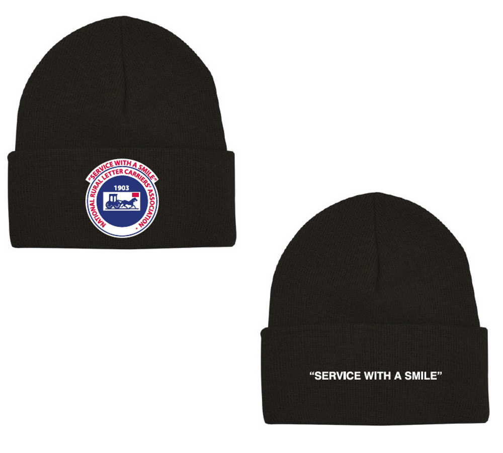 Black Beanie - Service with a Smile Logo primary image