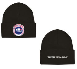Image of Black Beanie - Service with a Smile Logo