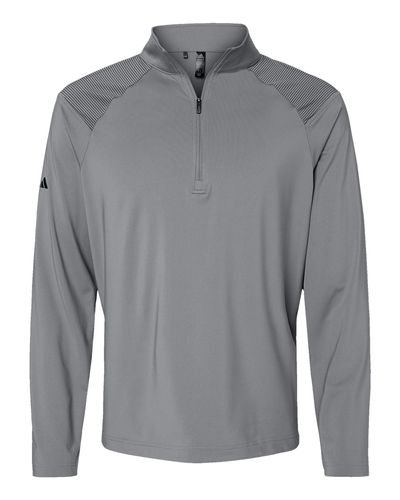 SLA-Adidas Men's Ultimate365 Lightweight Shoulder Stripe 1/4 Pullover - A520 - Black image thumbnail