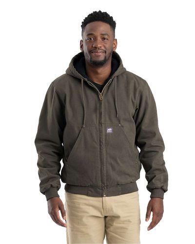 SLA- Berne Washed Cotton Duck Hooded Jacket - HJ375 - White image thumbnail