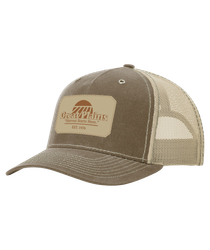 Image of Great Plains Richardson Waxed Cotton Trucker Cap - Leather Patch