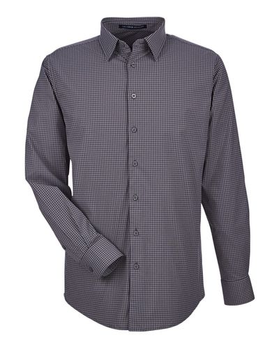 Men's CrownLux Performance® Tonal Mini Check Woven Dress Shirt - DG535 image thumbnail
