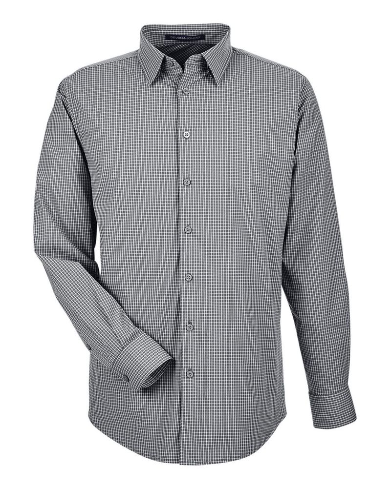 Men's CrownLux Performance® Tonal Mini Check Woven Dress Shirt - DG535 primary image