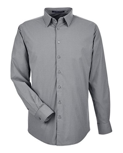 Men's CrownLux Performance® Tonal Mini Check Woven Dress Shirt - DG535 image thumbnail