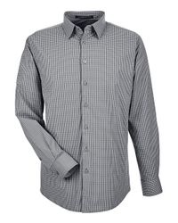 Image of Men's CrownLux Performance® Tonal Mini Check Woven Dress Shirt - DG535