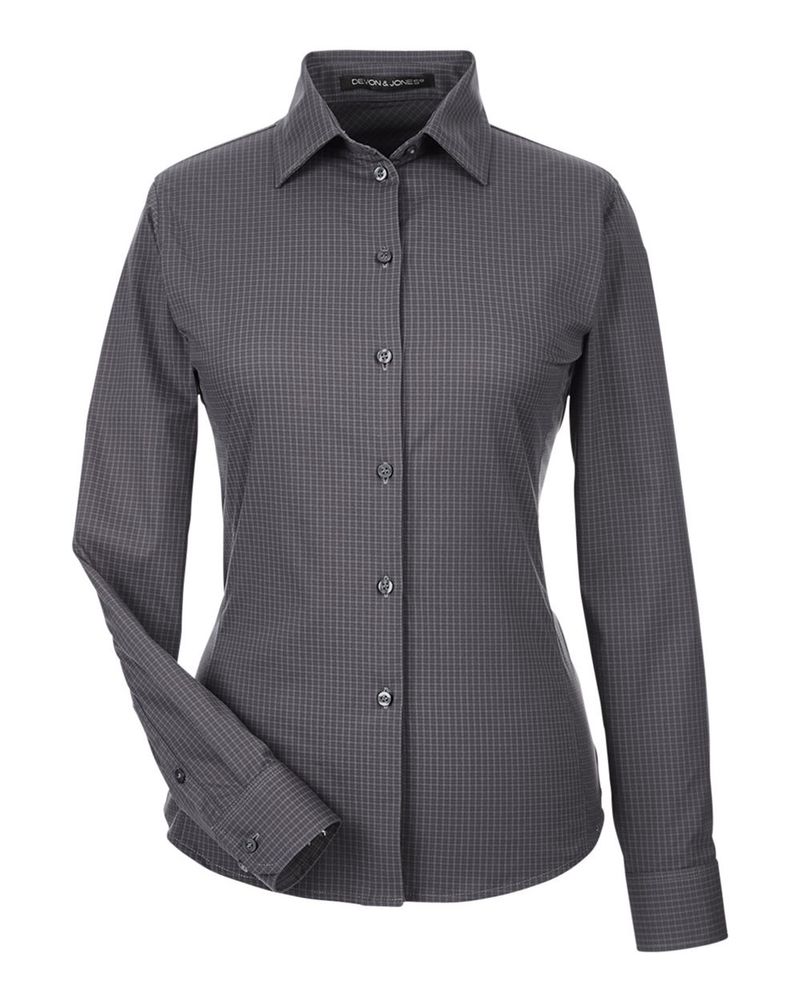 Women's CrownLux Performance® Tonal Mini Check Woven Dress Shirt - DG535W primary image