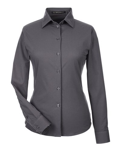 Women's CrownLux Performance® Tonal Mini Check Woven Dress Shirt - DG535W image thumbnail
