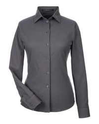 Image of Women's CrownLux Performance® Tonal Mini Check Woven Dress Shirt - DG535W