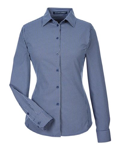 Women's CrownLux Performance® Tonal Mini Check Woven Dress Shirt - DG535W image thumbnail