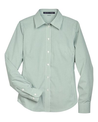 Women's Crown Collection® Banker Stripe Woven Dress Shirt - D645W image thumbnail