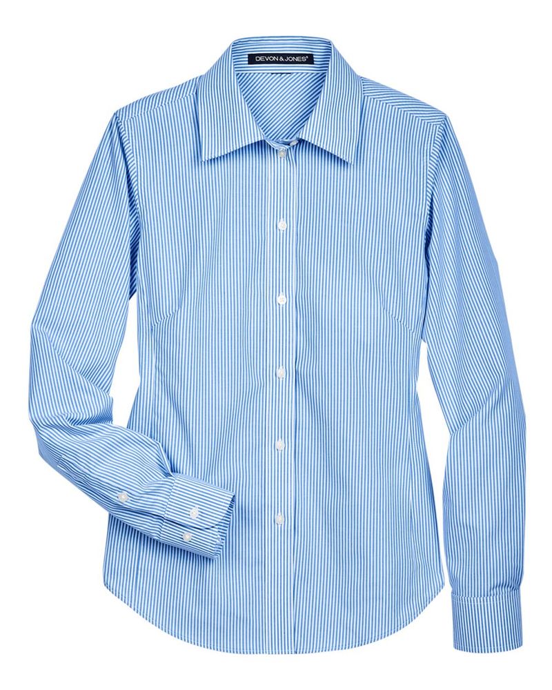 Women's Crown Collection® Banker Stripe Woven Dress Shirt - D645W primary image