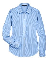 Image of Women's Crown Collection® Banker Stripe Woven Dress Shirt - D645W