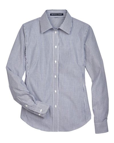 Women's Crown Collection® Banker Stripe Woven Dress Shirt - D645W image thumbnail
