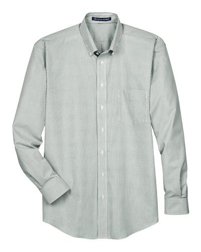 Men's Crown Collection® Banker Stripe Woven Dress Shirt - D645 image thumbnail