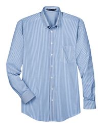 Image of Men's Crown Collection® Banker Stripe Woven Dress Shirt - D645