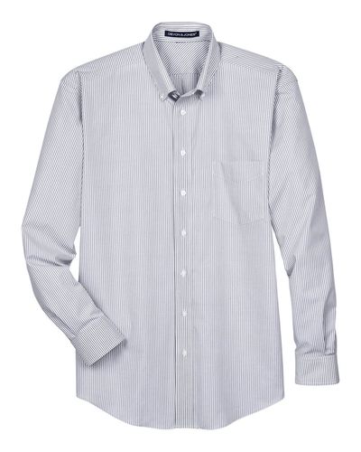 Men's Crown Collection® Banker Stripe Woven Dress Shirt - D645 image thumbnail