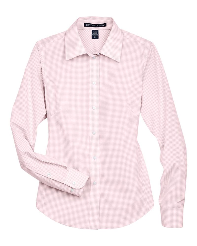 Women's Crown Collection® Gingham Check Woven Dress Shirt - D640W primary image