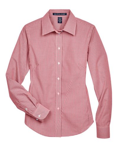 Women's Crown Collection® Gingham Check Woven Dress Shirt - D640W image thumbnail