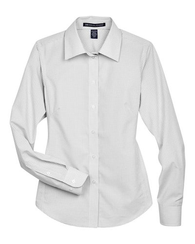 Women's Crown Collection® Gingham Check Woven Dress Shirt - D640W image thumbnail