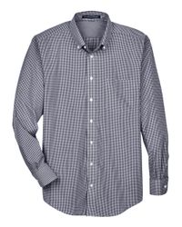 Image of Men's Crown Collection® Gingham Check Woven Dress Shirt - D640