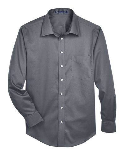 Men's Tall Crown Collection® Solid Stretch Twill Woven Dress Shirt - DG530T image thumbnail