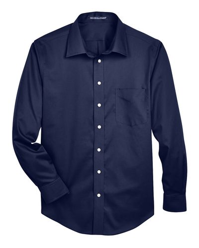 Men's Tall Crown Collection® Solid Stretch Twill Woven Dress Shirt - DG530T image thumbnail