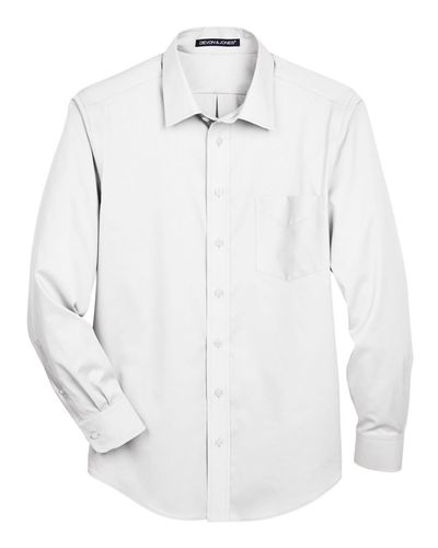 Men's Tall Crown Collection® Solid Stretch Twill Woven Dress Shirt - DG530T image thumbnail