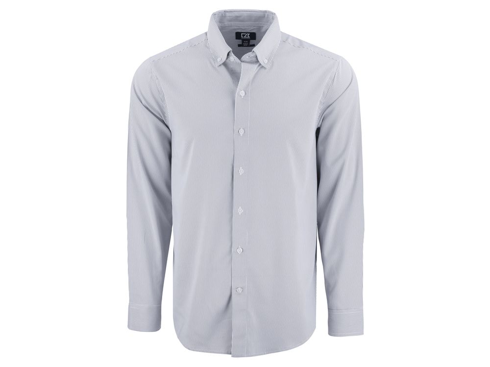 Cutter & Buck Skyline Epic Confidence Recycled Pinstripe Mens Long Sleeve Dress Shirt primary image