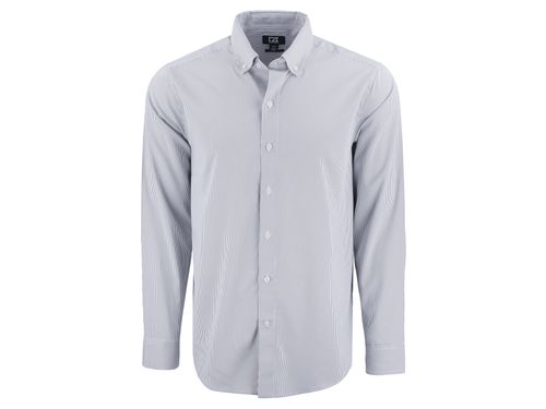 Cutter & Buck Skyline Epic Confidence Recycled Pinstripe Mens Long Sleeve Dress Shirt image thumbnail