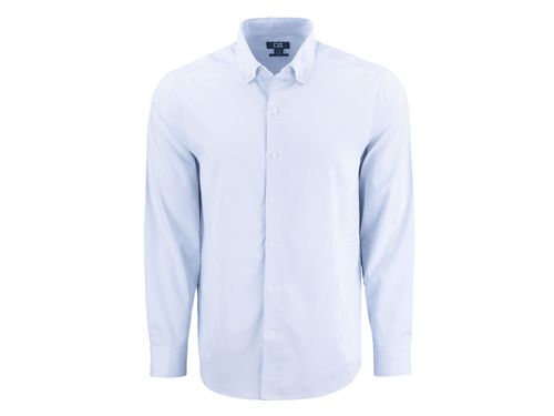 Cutter & Buck Skyline Epic Confidence Recycled Pinstripe Mens Long Sleeve Dress Shirt image thumbnail