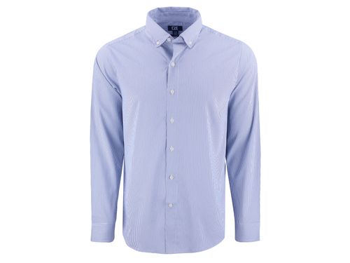 Cutter & Buck Skyline Epic Confidence Recycled Pinstripe Mens Long Sleeve Dress Shirt image thumbnail