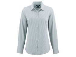 Image of Cutter & Buck Skyline Epic Confidence Recycled Pinstripe Womens Long Sleeve Dress Shirt