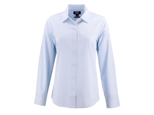Cutter & Buck Skyline Epic Confidence Recycled Pinstripe Womens Long Sleeve Dress Shirt image thumbnail