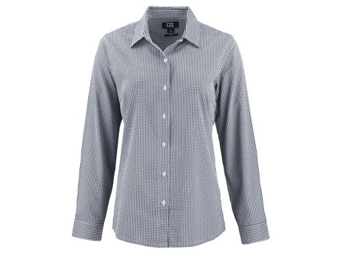 Cutter & Buck Skyline Epic Confidence Recycled Gingham Womens Long Sleeve Dress Shirt image thumbnail