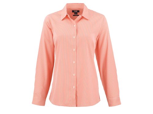 Cutter & Buck Skyline Epic Confidence Recycled Gingham Womens Long Sleeve Dress Shirt image thumbnail