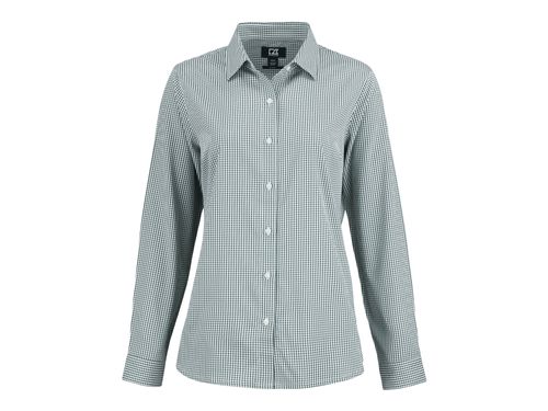 Cutter & Buck Skyline Epic Confidence Recycled Gingham Womens Long Sleeve Dress Shirt image thumbnail