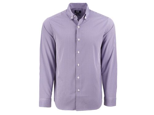 Cutter & Buck Skyline Epic Confidence Recycled Gingham Mens Long Sleeve Dress Shirt image thumbnail