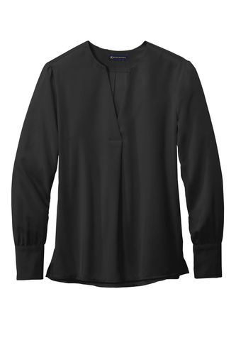 Brooks Brothers Women's Open-Neck Satin Blouse BB18009 image thumbnail
