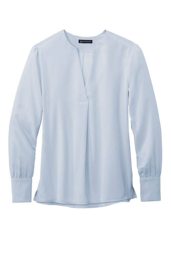 Brooks Brothers Women's Open-Neck Satin Blouse BB18009 primary image