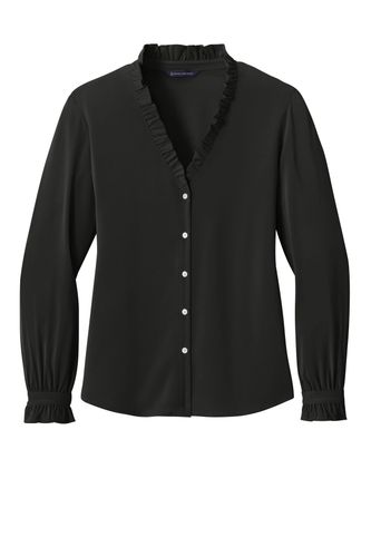 Brooks Brothers Women's Long Sleeve Ruffle Collar Blouse BB18011 image thumbnail Brooks Brothers Women's Long Sleeve Ruffle Collar Blouse BB18011 image thumbnail