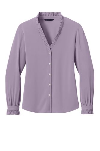 Brooks Brothers Women's Long Sleeve Ruffle Collar Blouse BB18011 image thumbnail Brooks Brothers Women's Long Sleeve Ruffle Collar Blouse BB18011 image thumbnail