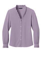 Image of Brooks Brothers Women's Long Sleeve Ruffle Collar Blouse BB18011