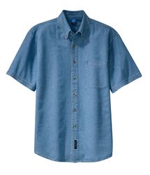 Image of Port & Company - Short Sleeve Value Denim Shirt. SP11