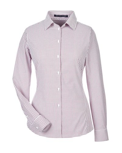 CrownLux Performance™ Ladies' Micro Windowpane Shirt image thumbnail
